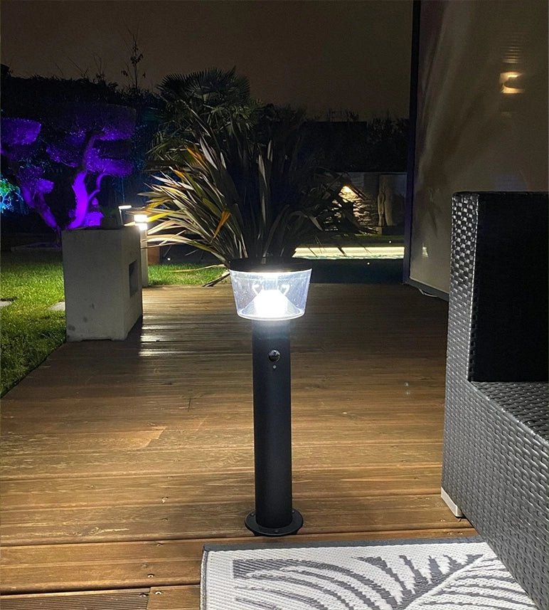 Borne Led solaire DUBLIN 54cm - Détecteur de mouvements - 3 modes d'éclairages 100 à 1000 lumens - Lumihome