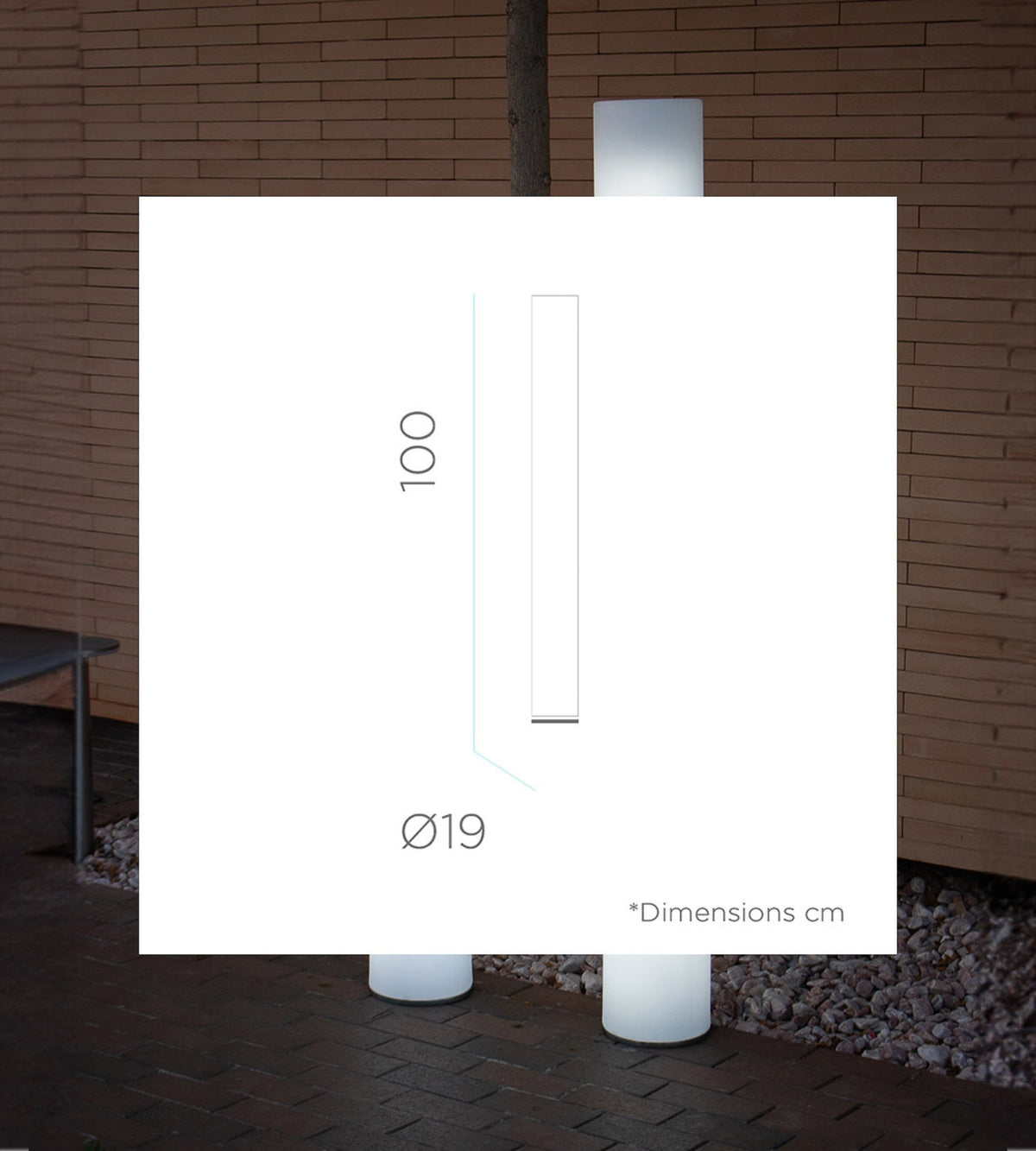 Lampadaire design rechargeable FITY - Extérieur et Intérieur - Tube lumineux - Lumihome