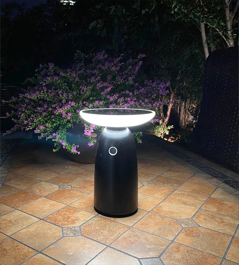 Lampe de table Led solaire noire HALO - 2 modes d'éclairage 100 à 1000 lumens - 4000K - Prise USB - C - Lumihome