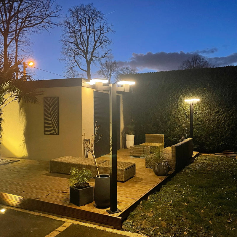 Lampadaire solaire Led SUN–2000 - Hauteur modulable 1.20m ou 2m - 200 à 2000 lumens - Télécommandable - Lumihome