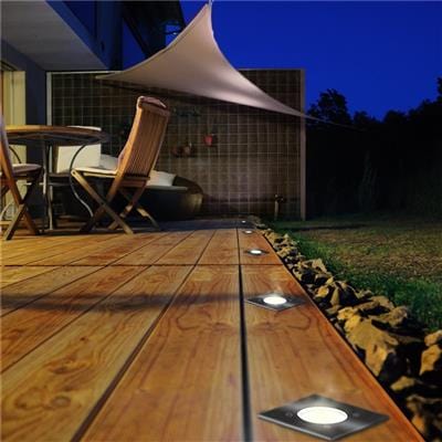 Spot encastrable inox carré GU–CA100 - 230V - 10X10cm - Douille GU10 - Lumihome-France.com