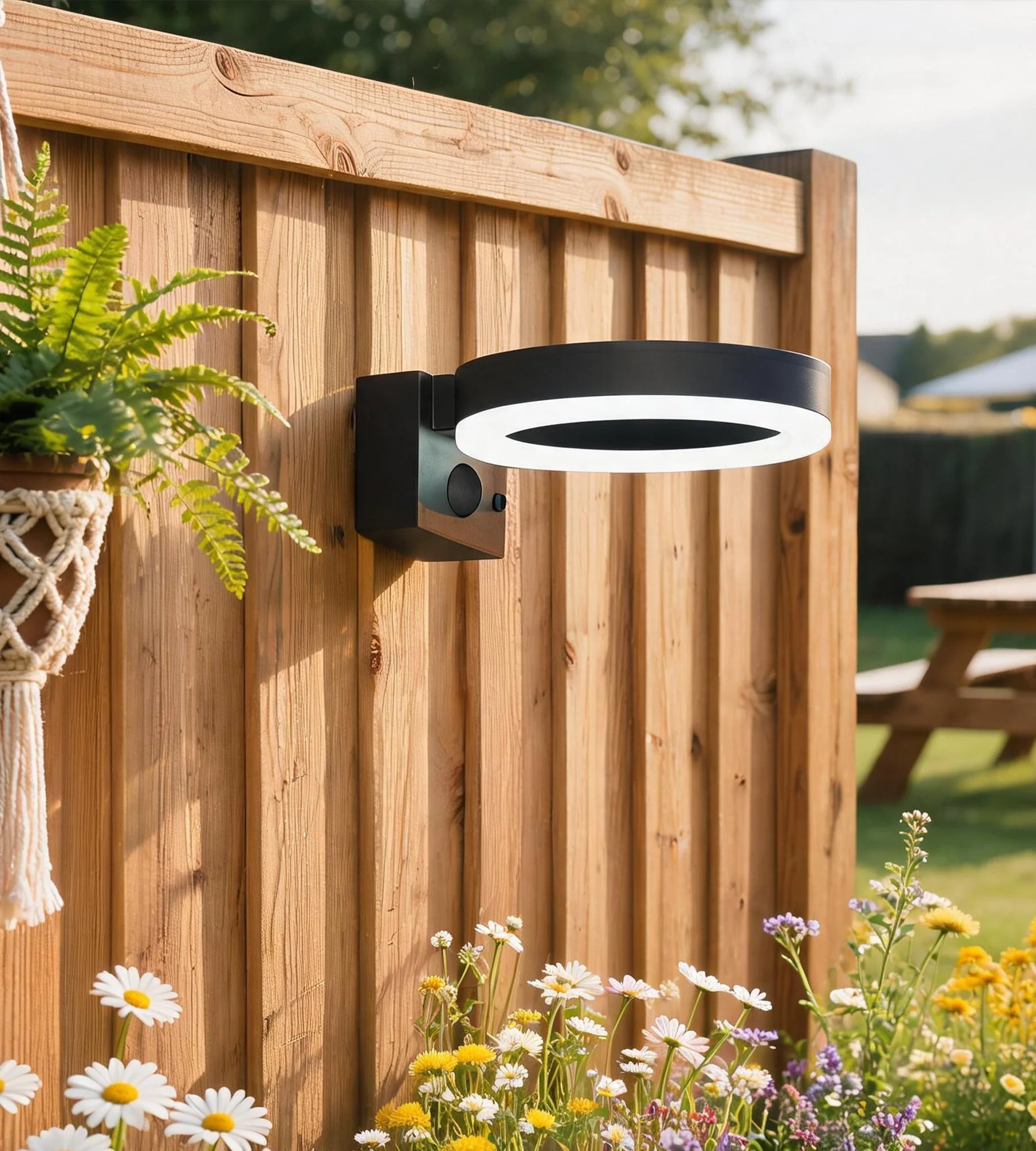 Applique Led extérieur solaire DAYTONA - Détecteur de mouvements - 3 modes d'éclairage 75 à 600 lumens - Lumihome