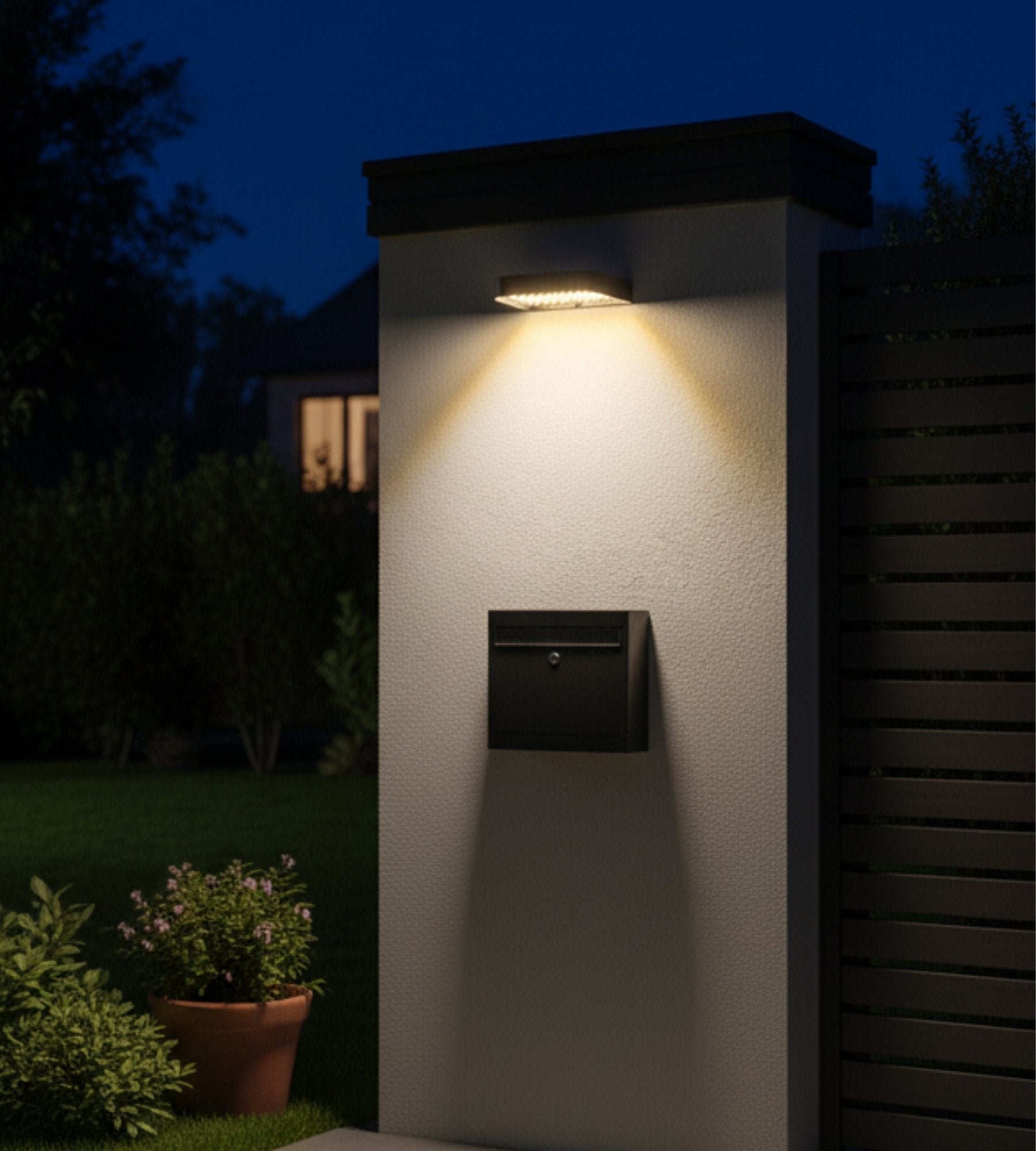 Applique murale solaire SOLEN - Détecteur de mouvement - Numéro de maison collable - Lumihome