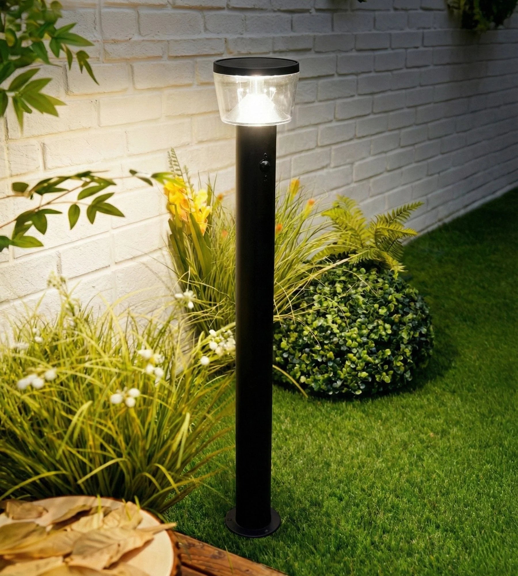 Borne Led solaire DUBLIN 94cm - Détecteur de mouvements - 3 modes d'éclairages 100 à 1000 lumens - Lumihome