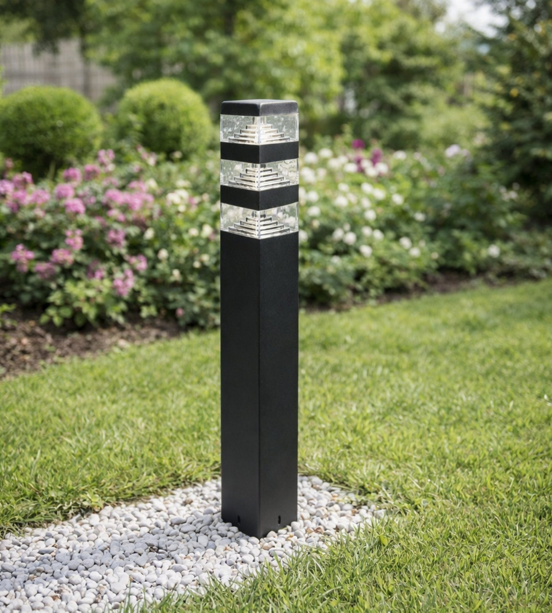 Borne Pyramide 1500 lumens - 48 Leds - 230V - Hauteur 80cm - Lumihome