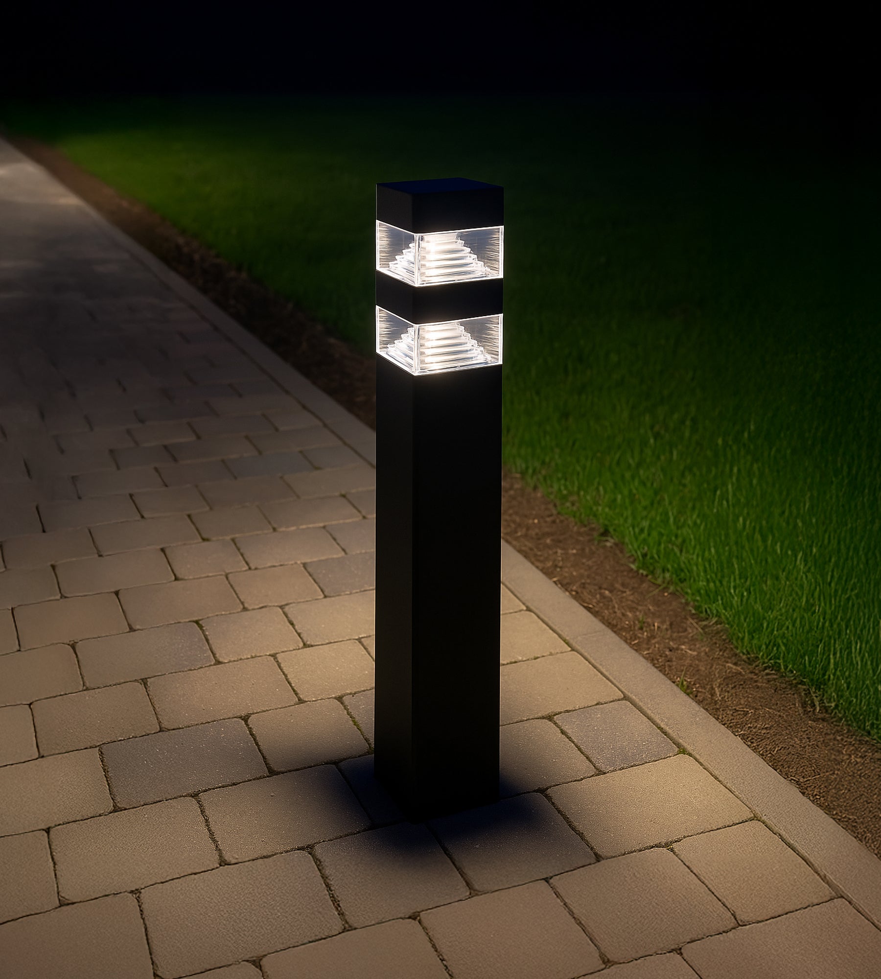 Borne extérieure LED Pyramide, 1000 lumens, Blanc neutre - 32 leds