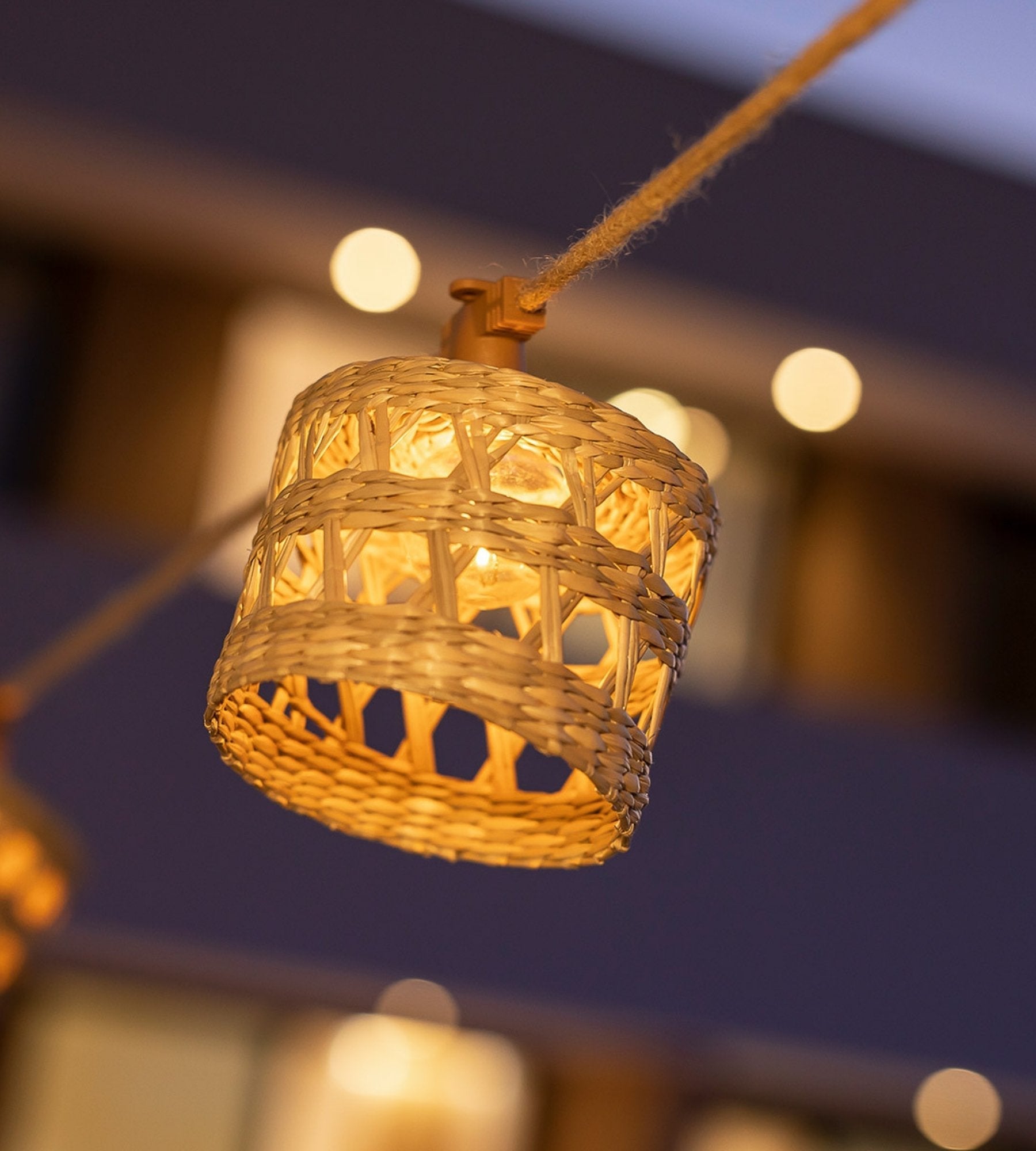 Guirlande lumineuse solaire ALBA - Design nature en bois - 10 lampes - Lumihome
