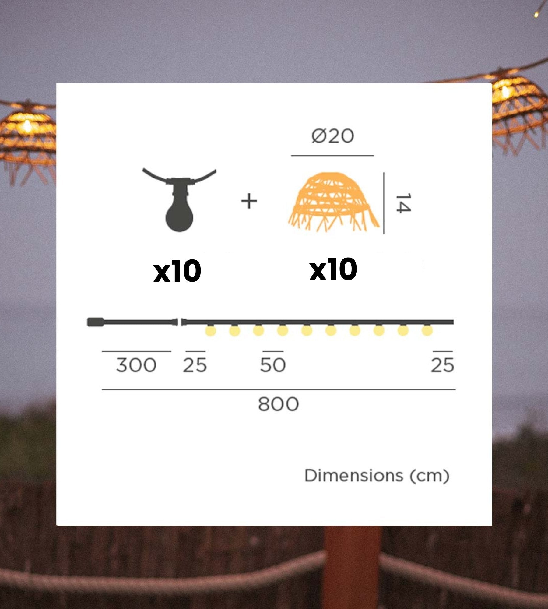 Guirlande lumineuse solaire ALMA - Design nature - 10 lampes - Lumihome