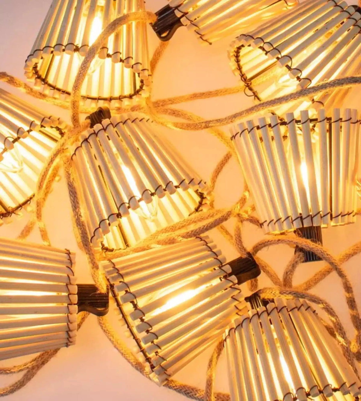 Guirlande lumineuse solaire OKINAWA - Style bois asiatique - 10 lampes - Lumihome