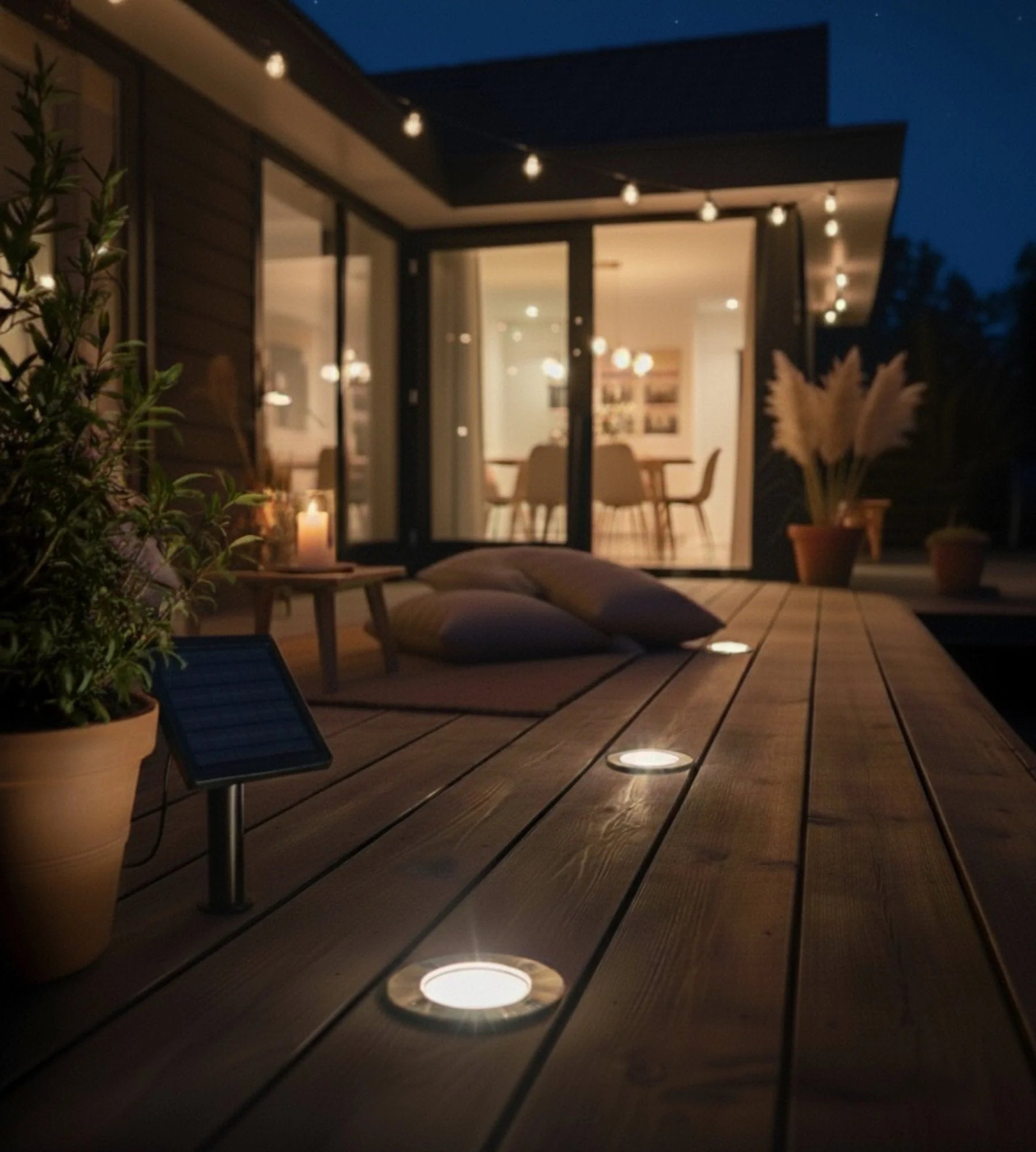 Kit de 3 spots led encastrés solaires Inox KIT3–SUN28 - 3 Câbles de 2m - 100 lumens / spot - Lumihome