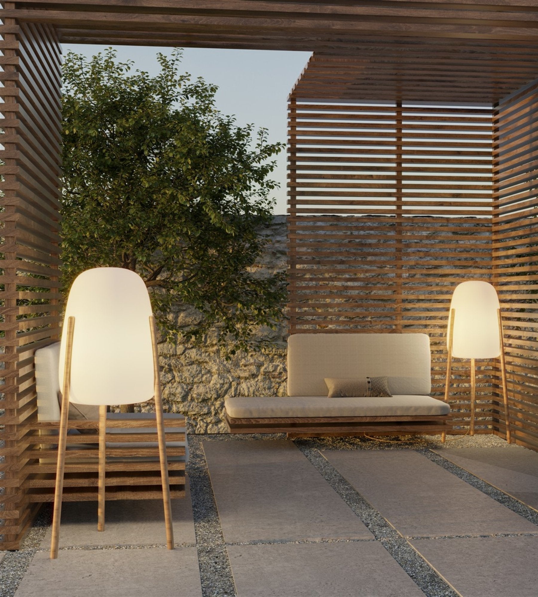Lampe design solaire ROCKET - Éclairage blanc et multicolore réglable - Éxtérieur et Intérieur - Lumihome