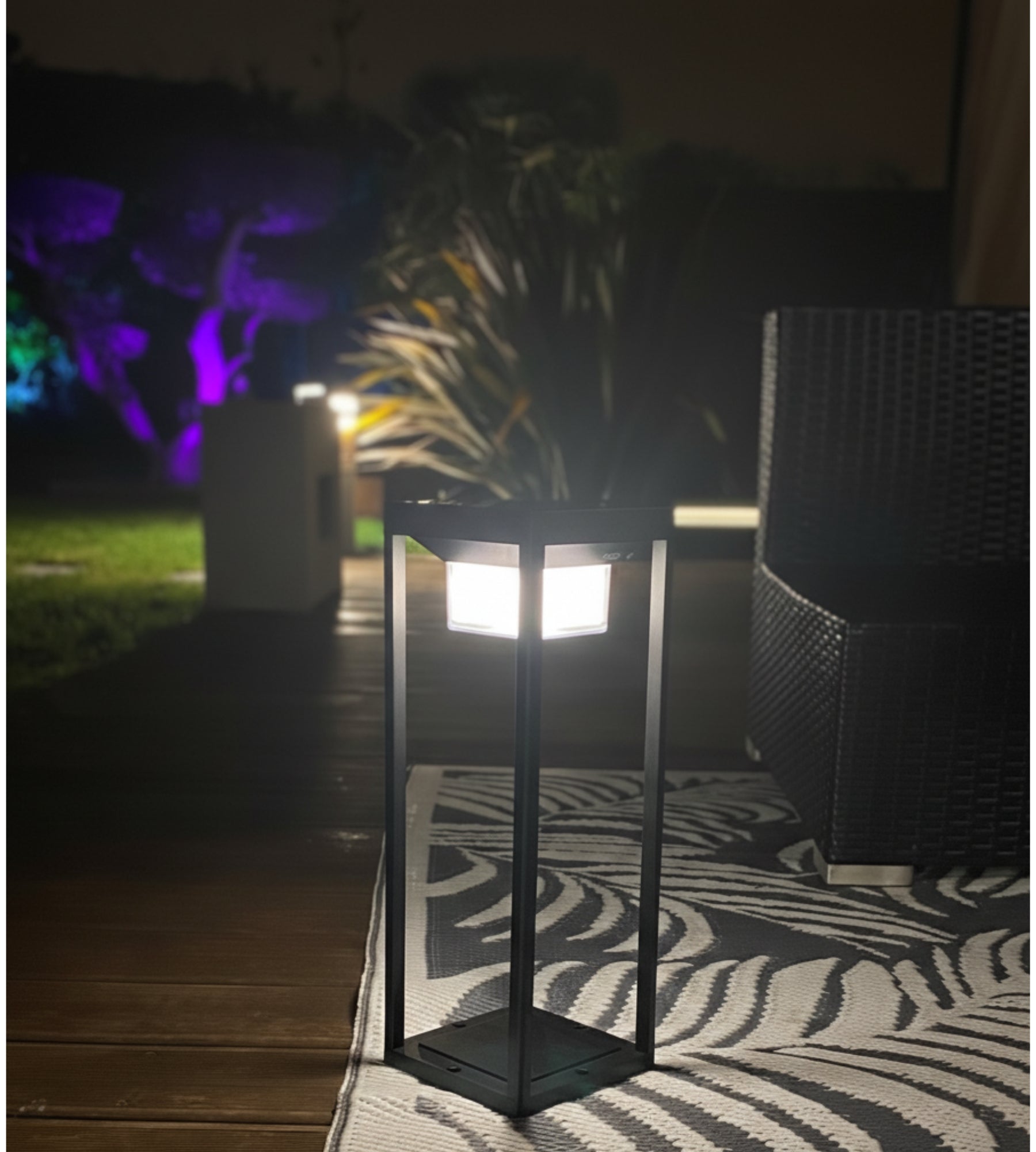 Lanterne Led solaire & Usb PICASSO - 3 modes d'éclairage de 75 à 600 lumens - Detecteur de mouvement - Lumihome