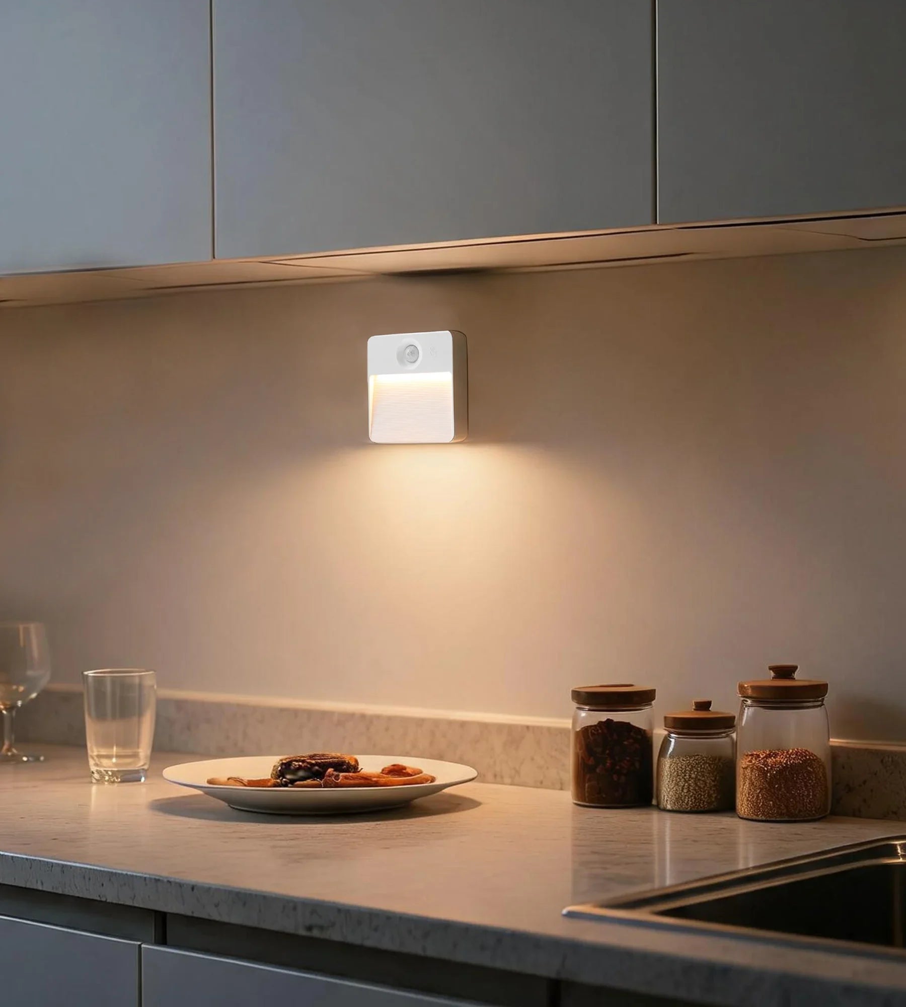Pack x 2 Veilleuses Intérieures CUBA LED à Détection de Mouvement - Lumihome