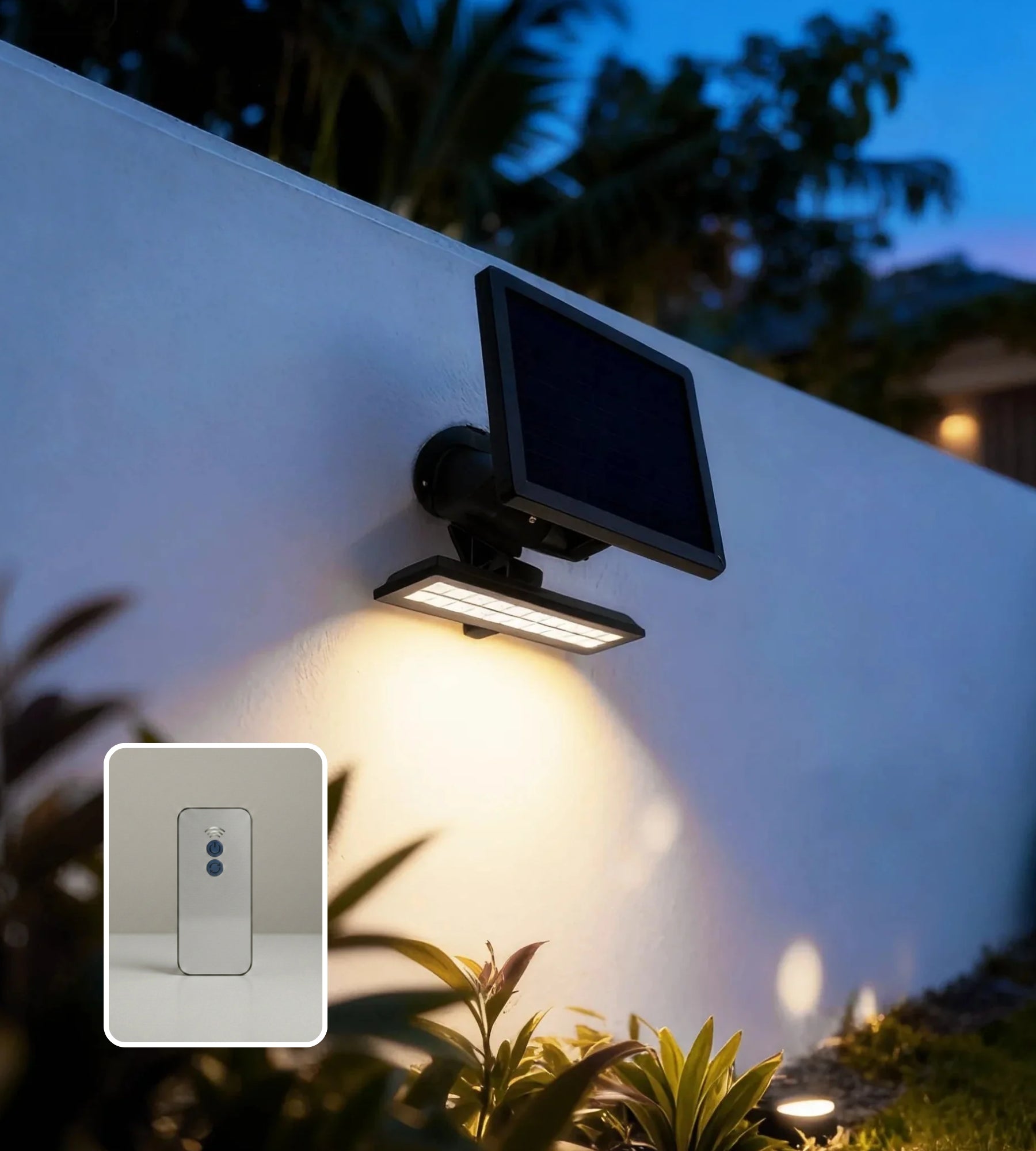 Projecteur led solaire ultra–puissant POWER–2000 - Télécommandable et Détection de mouvements - Lumihome